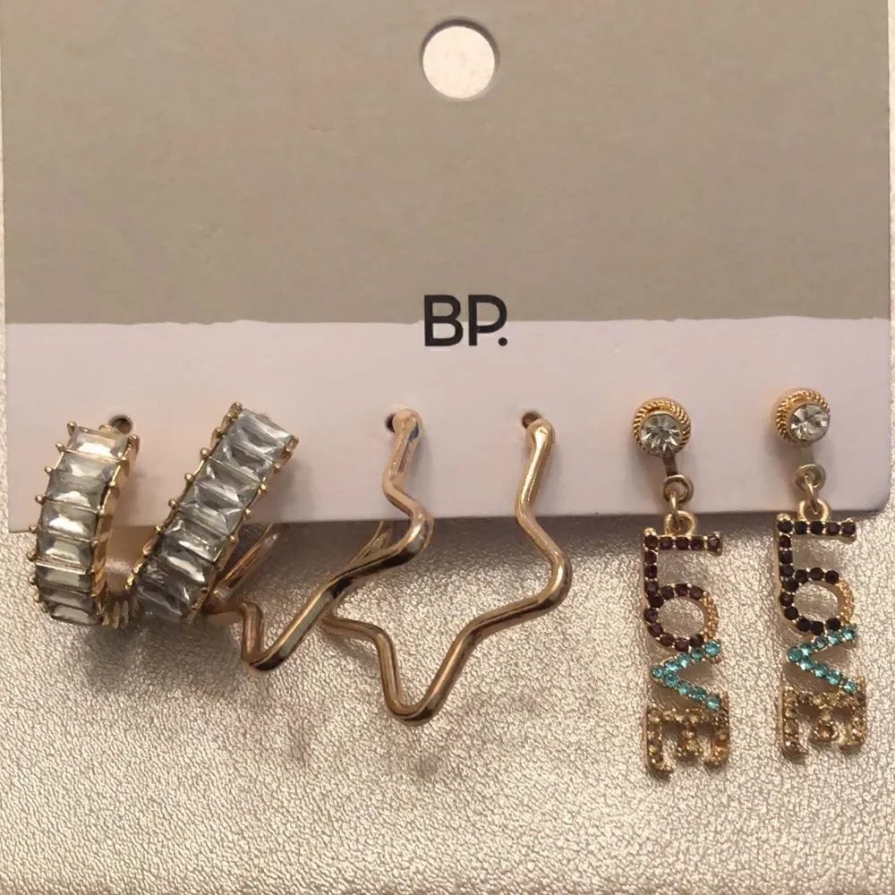 BP. by Nordstrom | 3 Pair Earring Set | Gold Tone